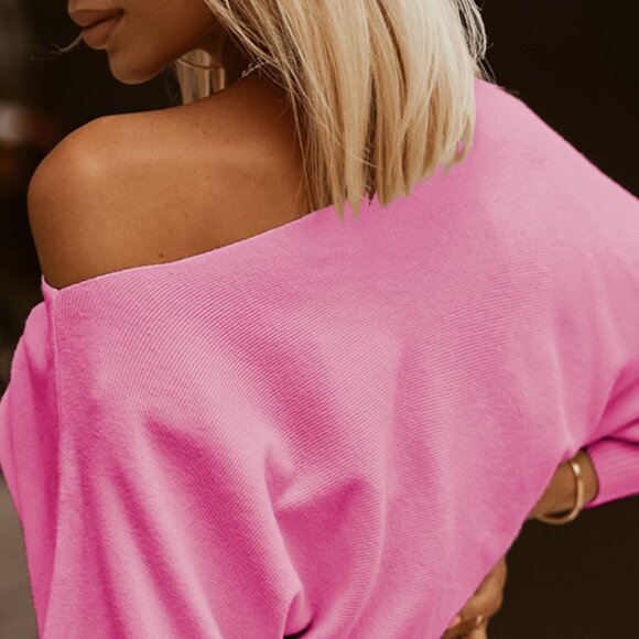 Boat Neck Lantern Sleeve Sweater Dress - Picture 7 of 8